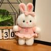 Kawaii Bunny Plush Soft Stuffed Rabbit with Cute Dress & Bow Soft Cuddly Bunny Easter Gift for Toddler Kids Baby Shower Girls