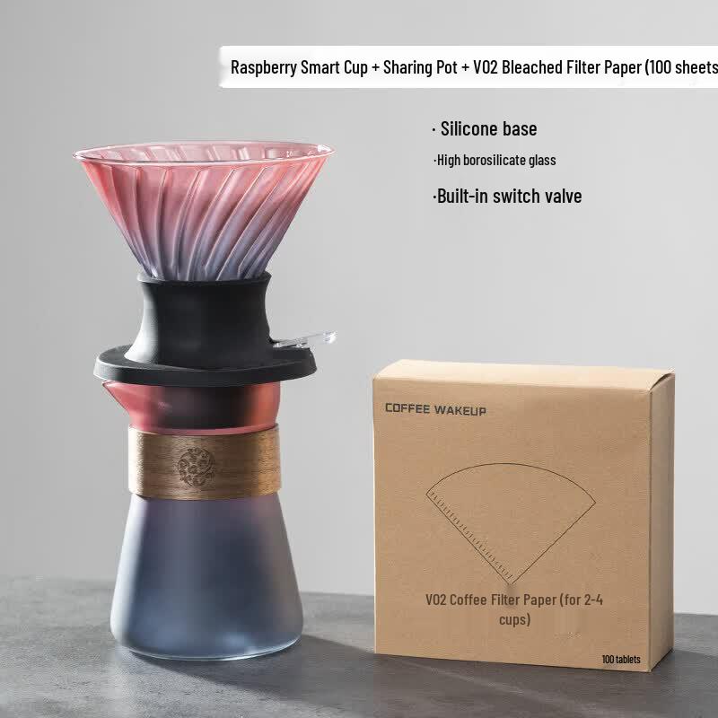Qiwei Japanese Style Glass Pour-Over Coffee 4-Piece Set
