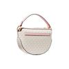 Michael Kors Emilia Presbyopia Braided Heart Logo Print Canvas Crossbody Shoulder Handbag Medium Women's Off-White and Pink