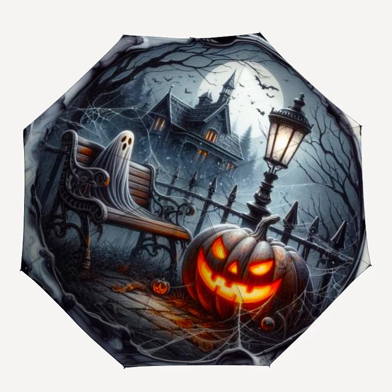 

1pc Haunted House Scene Folding Umbrella | Elegant Design, Fashionable Accessory, Durable Construction, Sturdy Ribs yy251107097