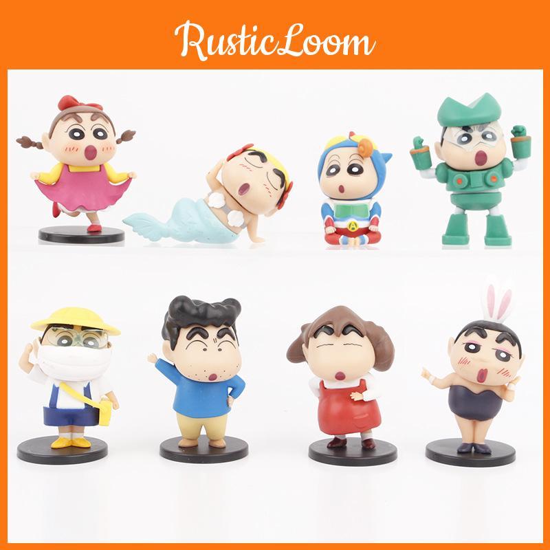 Charming Crayon Shin-chan Cosplay Pvc Figures 8 Variants Anime Capsule Toy Collectibles