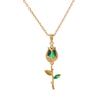 Leichter Luxus Edelstahl Tulpen Anhänger Halskette für Damen Elegante Goldfarbene Kette Blumen Halskette Mädchen Glücksschmuck Geschenk