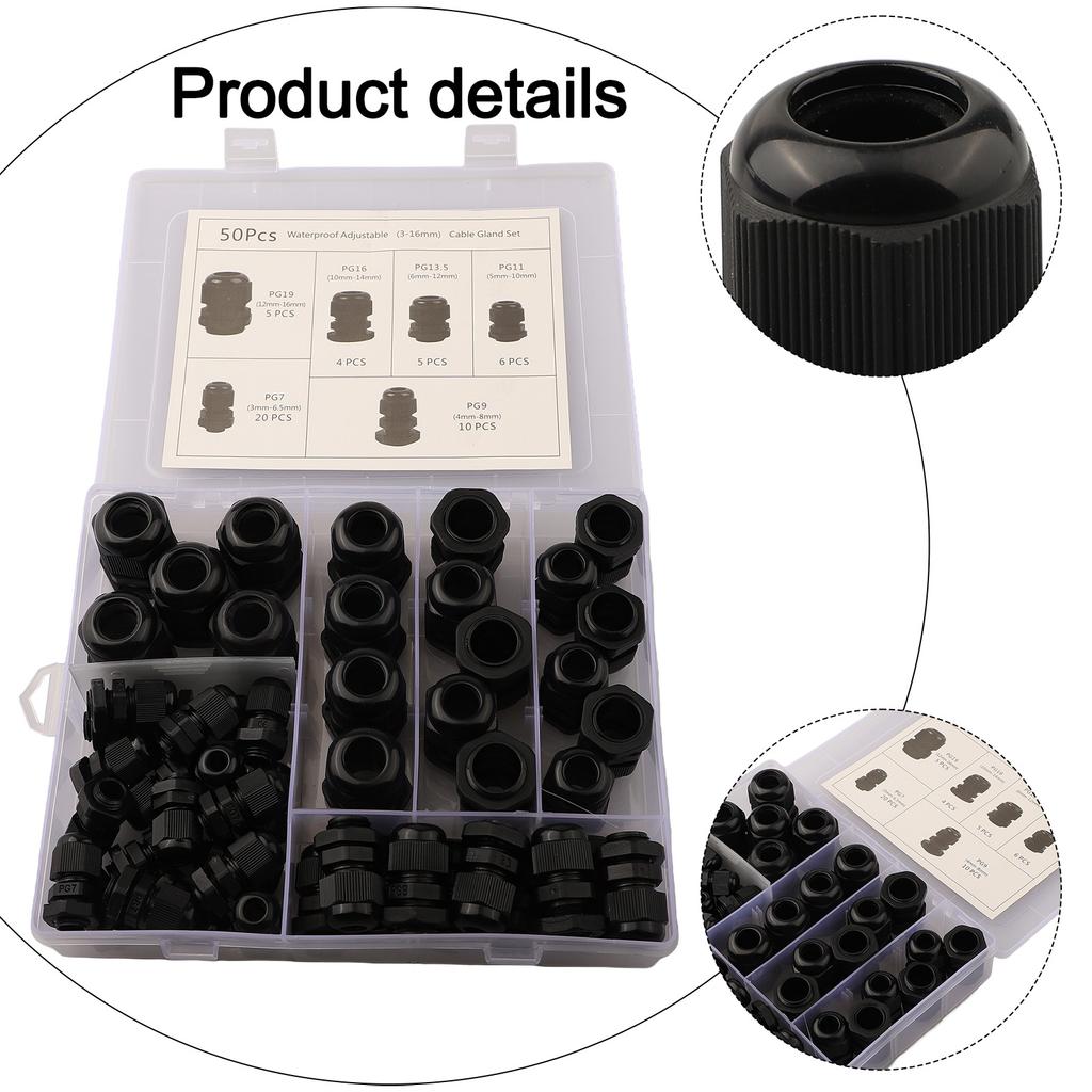 Cable Gland Joints IP68 Cable Gland Alkalis Resistant Compression Resistant Dustproof Flame Retardant High-quality Nylon PA