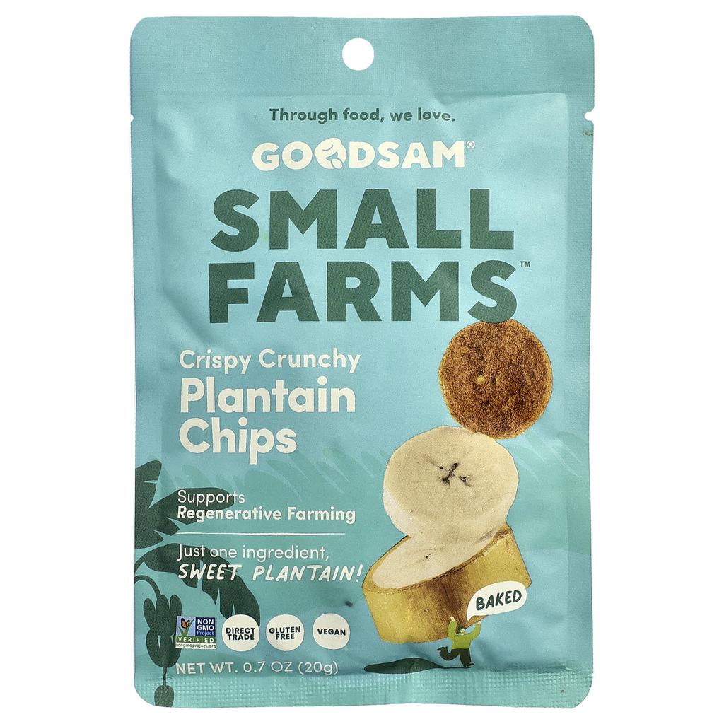 GoodSam PBC, Small Farms™, Crispy Crunch Chips, Plantain, 0.7 Oz (20 G)
