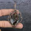 Natural Watermelon Tourmaline Copper Wire Wrap Gift Jewelry Pendant 3.15" N7V69