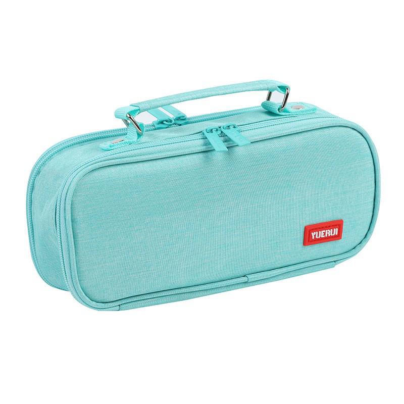 Multi-layer Double Zipper Oxford Cloth Pencil Case: Large Capacity for Junior High & High School Students