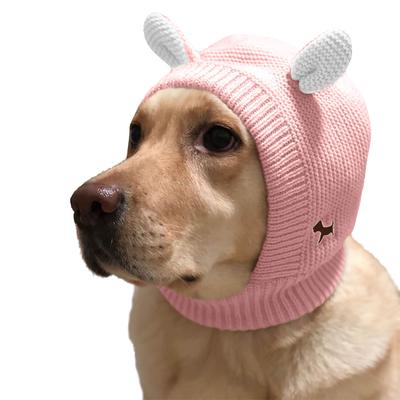 Lindo sombrero de perro de punto, pasamontañas de invierno para perros con orejas bonitas, suministros para mascotas con cabeza de perro de invierno de punto para perros
