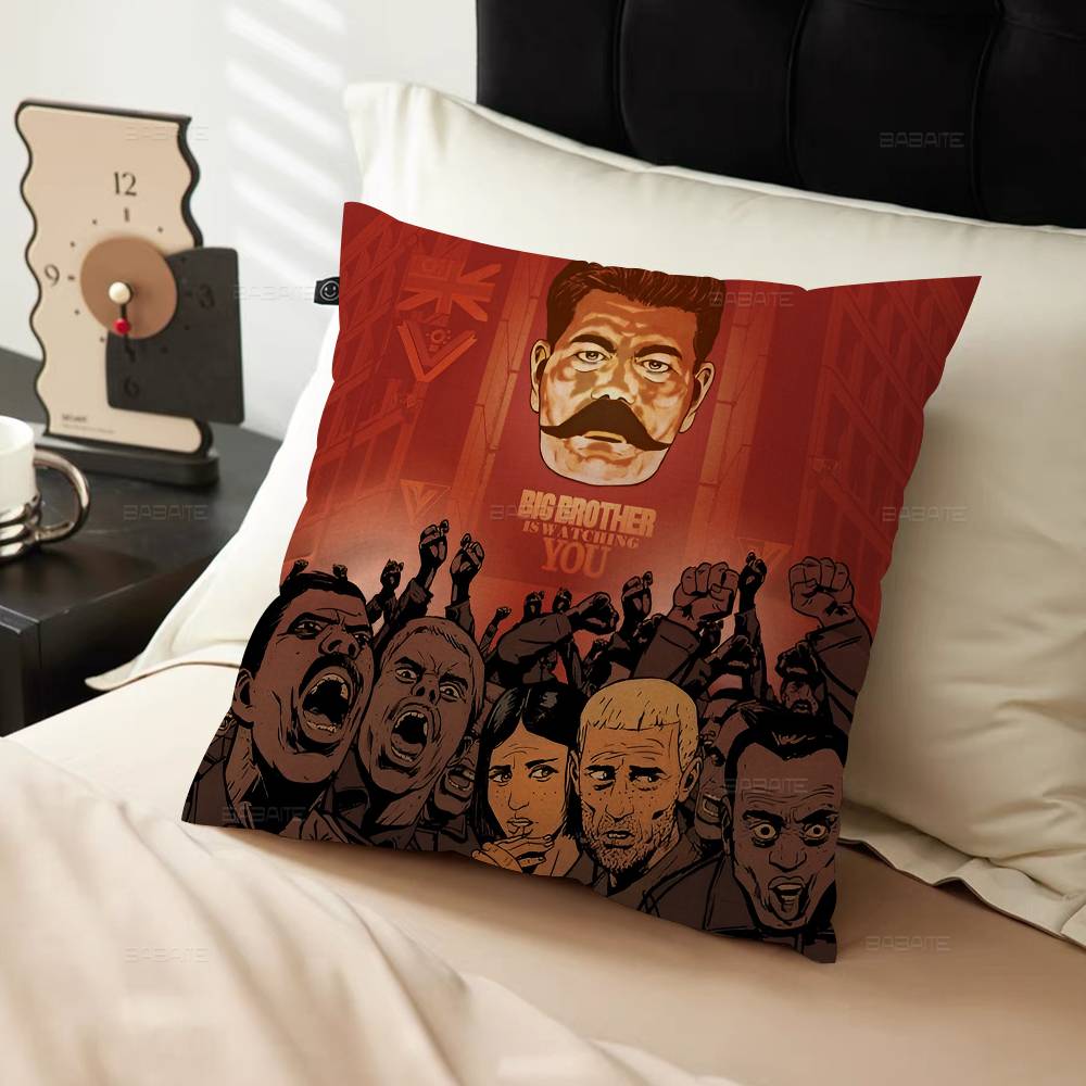 1984 George Orwell Stitch Lucky Dragon Pillow Cover Sofa Cushion Cover Home Room Decoration Children Gift