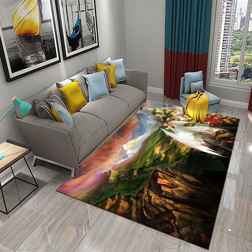 Modern Dragon Pattern Carpet for Living Room Bedroom Bathroom Entrance Non-slip Carpet for Children Play Home Decor Floor Carpet