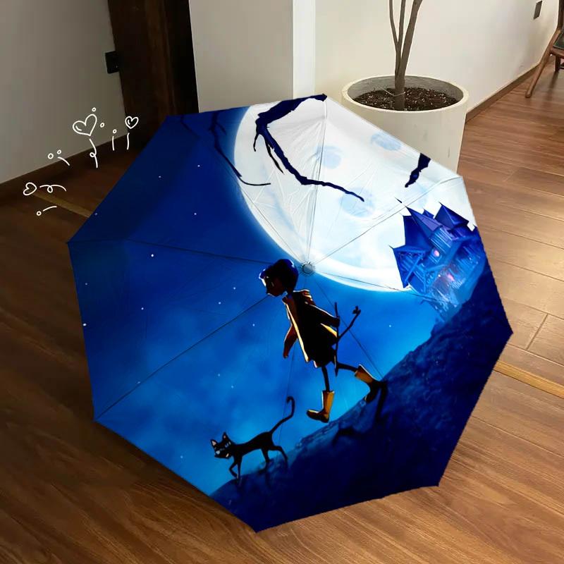 1pc Caroline Moonlit Walk Themed High-quality Umbrella,Automatic Opening and Closing Umbrella,Multi-functional Umbrella G0811082