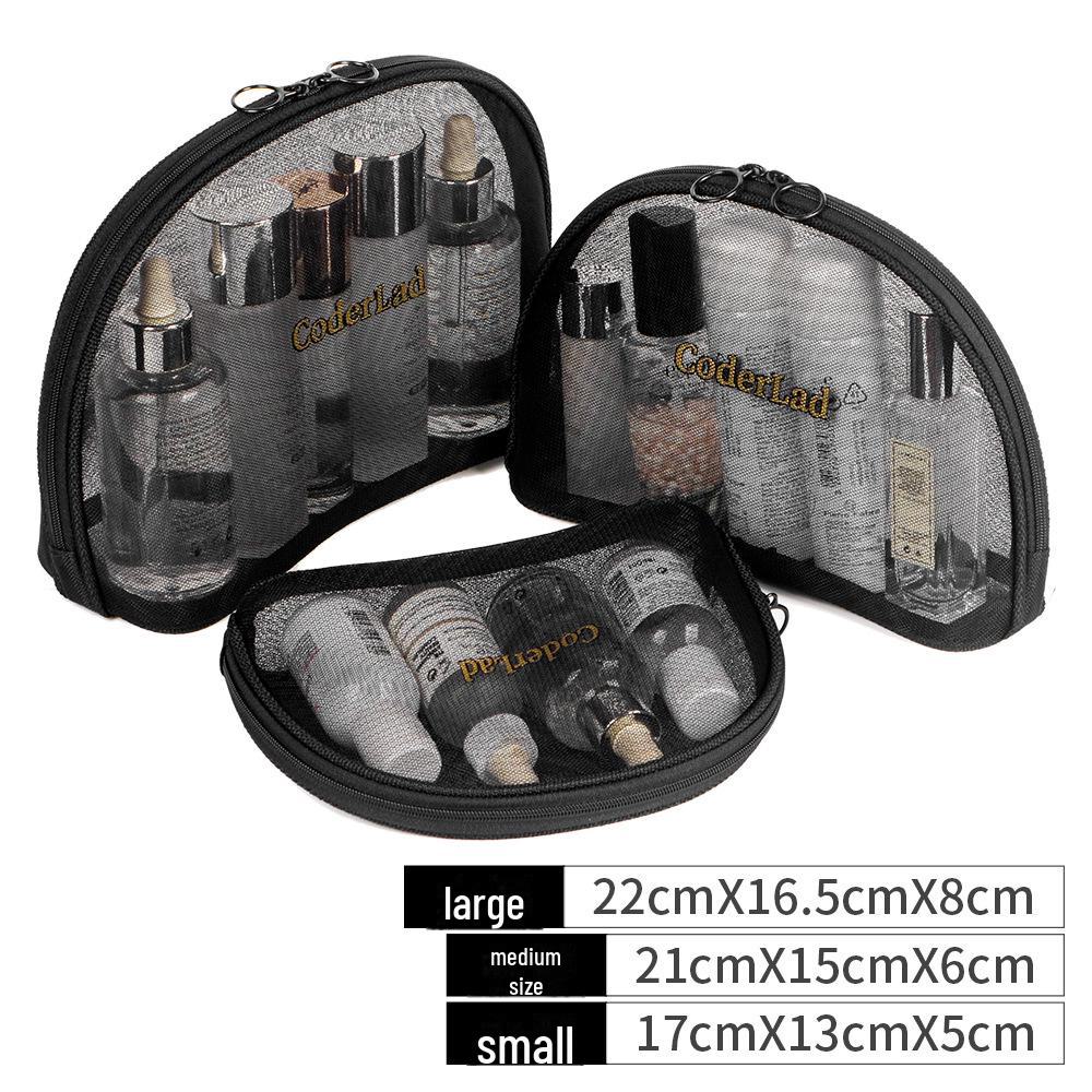 Korean Mini Mesh Travel Cosmetic Bag Set - Cute, Portable, Simple Storage Solution