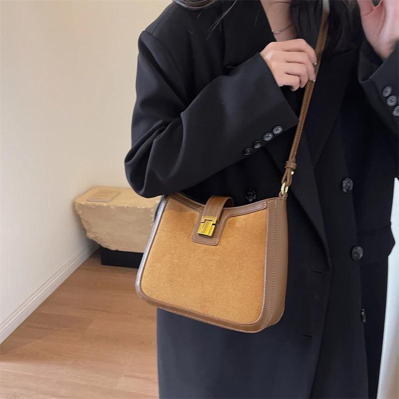 Retro Feminine Shoulder Bag Monochromatic Crossbody Bags Luxury Feminine Bags Simple and Elegant High Quality Korean Style New