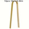 10pcs Mini Bamboo Disposable Bread Tongs Toast Tongs Disposable Cooking Tongs Food Serving Clips For Hotel/Restaurant 25g/35g/50g/65g