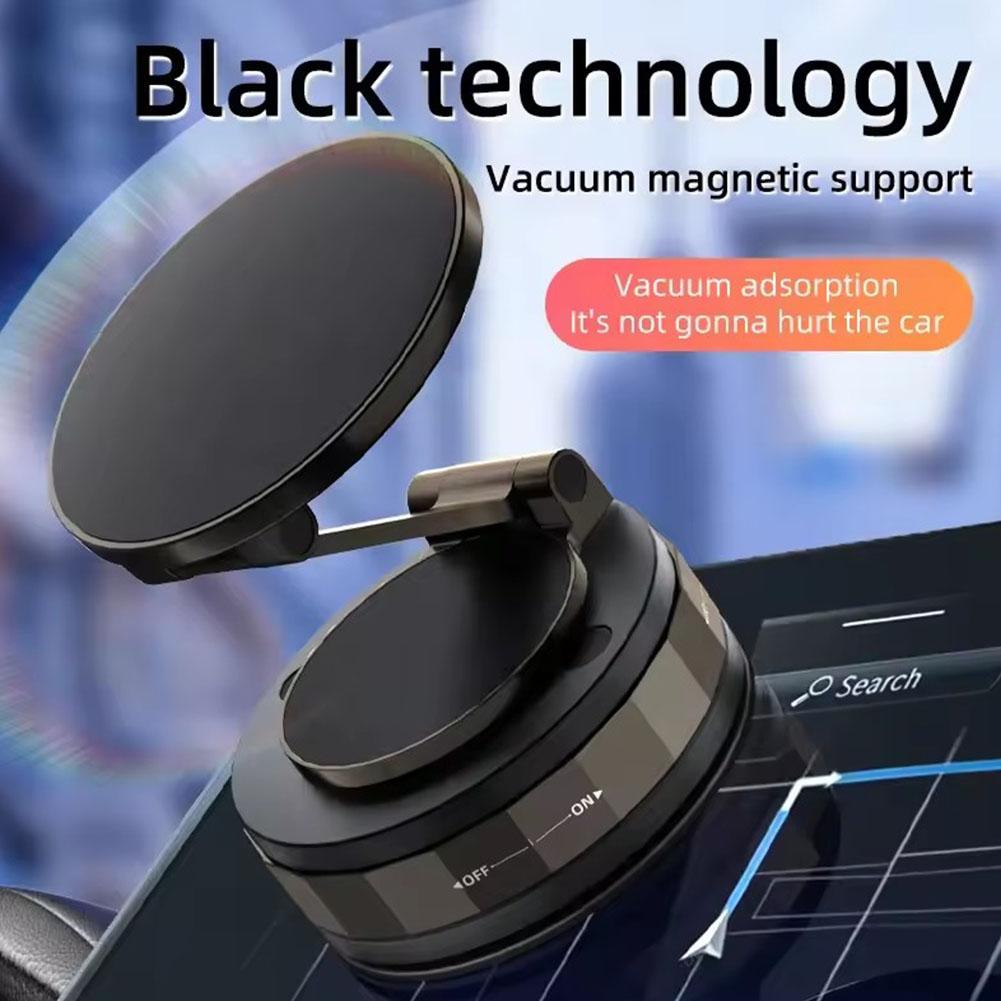Metall Vakuum Magnetische Auto Handyhalterung Faltbares Design 360° Verstellbare Vakuumhalterung für Auto/Schreibtisch/Badezimmer/Universelle Verwendung