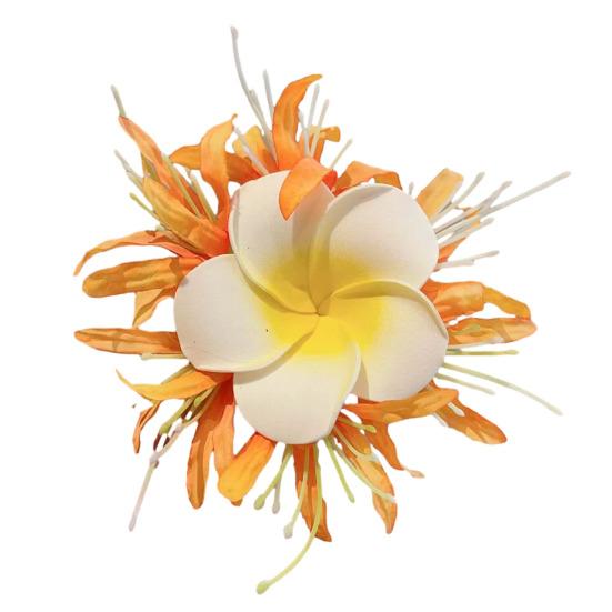 

Large Artificial Flower Hair Clip Women Non-Slip Side Hair Clamp Decorative Floral Hairpin Vacation Weddings Party Hair Accessories темно-оранжевого