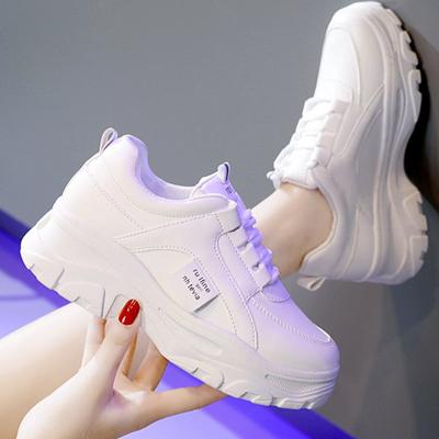 Spring Muffin Thick-soled Increased Breathable All-match Women's Shoes Fashion White Casual Sports Shoes