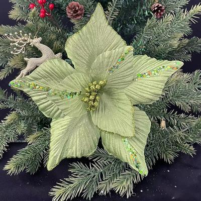 Τεχνητά Λουλούδια Χριστουγέννων με Γκλίτερ Διακοσμήσεις Χριστουγεννιάτικου Δέντρου Διακόσμηση Σπιτιού Ψεύτικα Λουλούδια Χριστουγεννιάτικα Στολίδια Διακοσμήσεις Πρωτοχρονιάς