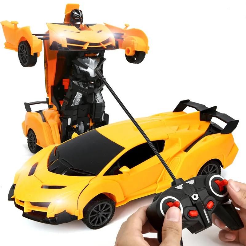 Electric RC Car 2 In 1 Transformation Robots Sports Vehicle Model Robots Boys Toys Remote Cool RC Deformation Cars Kid Toy Gifts