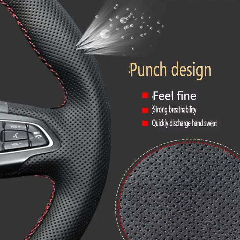 For Mercedes Benz A C Class E260 E300 GLB GLA GLE GLC Manual Sewing Car Steering Wheel Covers Car Accessories Genuine Leather