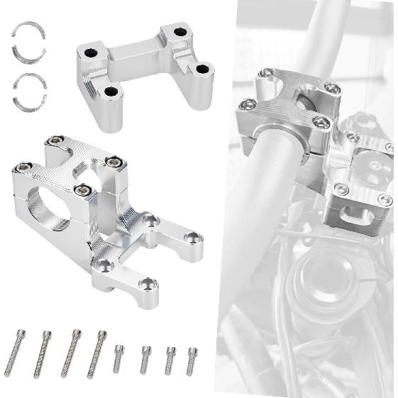 

Electric Dirt Bike Handlebar Riser Mount for Surron Light Bee X and S/eRide Pro S SS 2.0 3.0, 20mm Rise Handle Bar Clamp with 28.5mm Adapter срібний