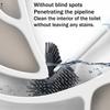 Long Handle Toilet Brush with Anti-Slip Grip, Silicone Bristles Curved Double Head Cleaning Brush for Deep Cleaning Stain