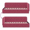 L Shaped Bed Frame Burgundy 100 X 200 Cm Velvet