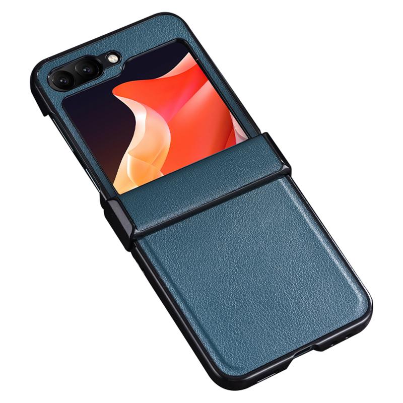 

For Samsung Galaxy Z Flip6 5G Case PU Leather+PC Hinge Protection Phone Cover Green