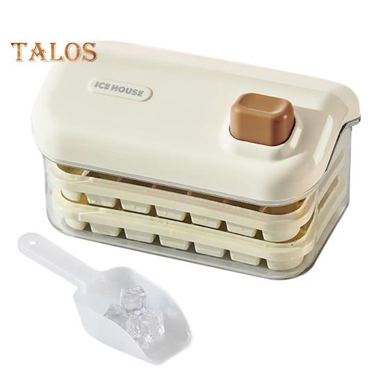 

Двухслойный лоток для льда с крышкой, силиконовая форма для льда с функцией One-Touch, для коктейлей, пластиковая морозильная коробка без BPA с ложкой молочный белый