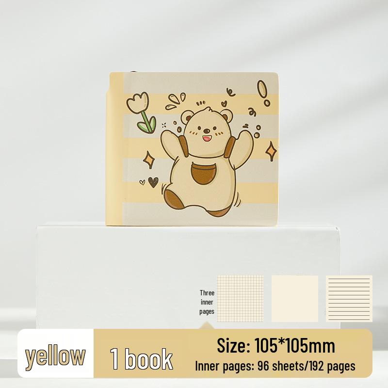 Stylish Cartoon Stamp Mini Notebook: Cute, High-Value, Simple Square Pocket Journal