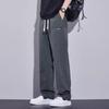 Cotton Casual Pants Men's New Summer American Wide-leg Pants Wide Elastic Waist Straight Ice Silk Sports Pants