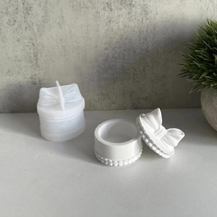 Storage Jar Mold Bowknot Jewelry Organizer Mould Silicone Mold for Candle Cup