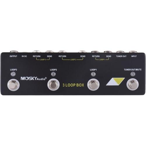 

3 Loop Box Guitar Effect Pedal with Channel Select True Bypass Guitar Effect Loop Switcher Pedal Channel Switcher Box Aluminum 6.35mm Input Output