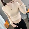 2025 Women's Plus Size Round Neck Velvet Thickened Knit Sweater - Warm Autumn/Winter Base Layer
