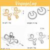Boucles d'Oreilles Géométriques en Acier Inoxydable Avec Design Creux Pour Femmes Bijoux de Mode