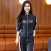 Sports Suit for Women, Spring and Autumn Fashionable Temperament, Age-reducing Stand-up Collar Cardigan, Wide-leg Pants, Casual Wear Two-piece Set