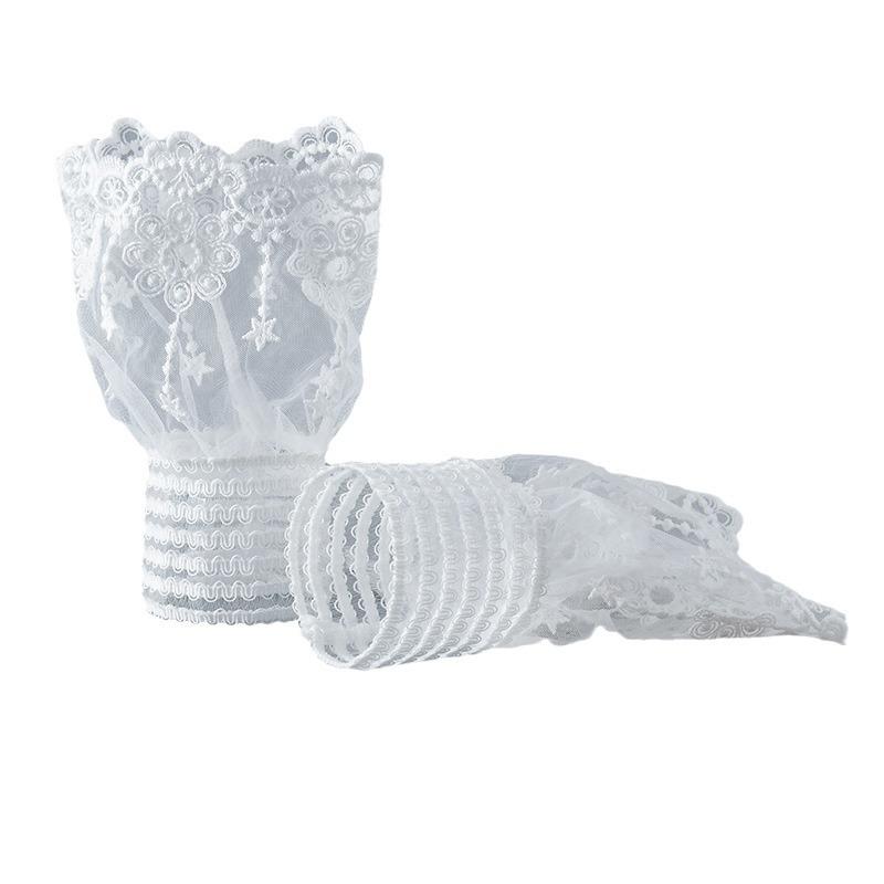 Women Pleated Detachable Cuff  Lace Ruffled Winter Autumn Shirts Sweater Sweatshirt False Sleeves Blouse Wrist Warmers