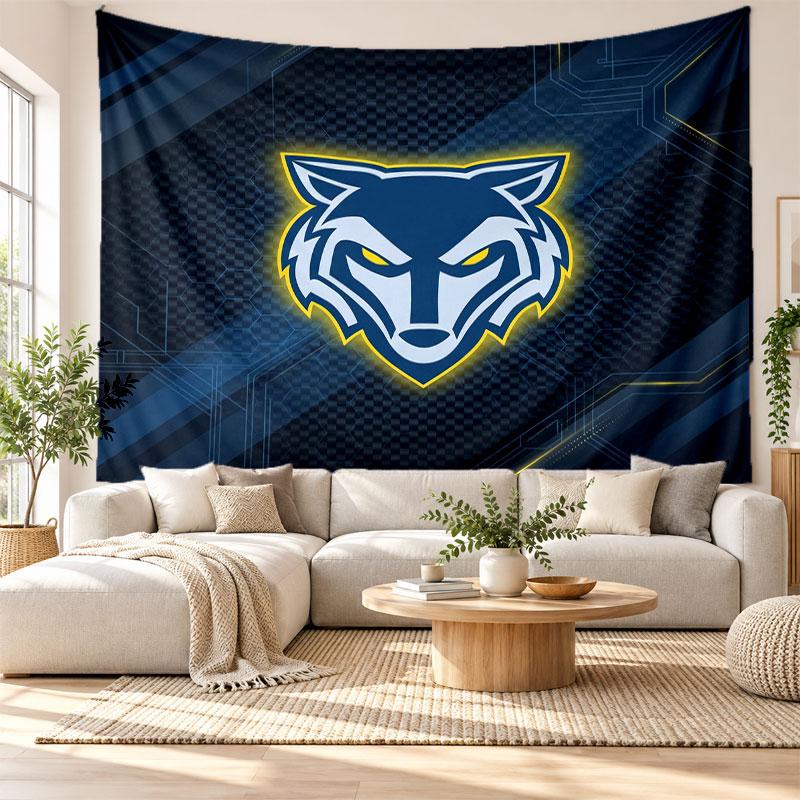 Warrington Wolves Wall Tapestry, Soft Fabric Wall Hanging, Decorative Backdrop For Bedroom Home Wall Art
