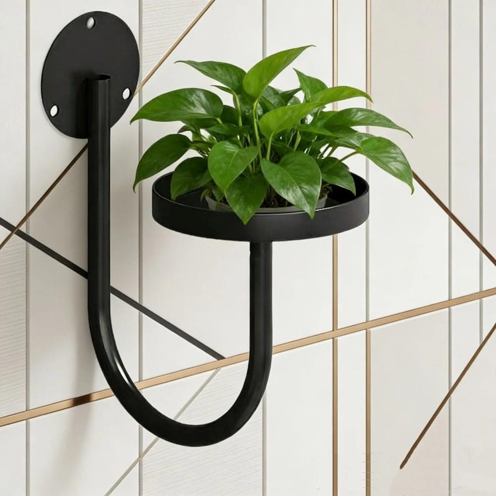 Sturdy Iron Wall Mounted Plant Holder Space Saving Planter Rack Storage Shelf  Office Decor