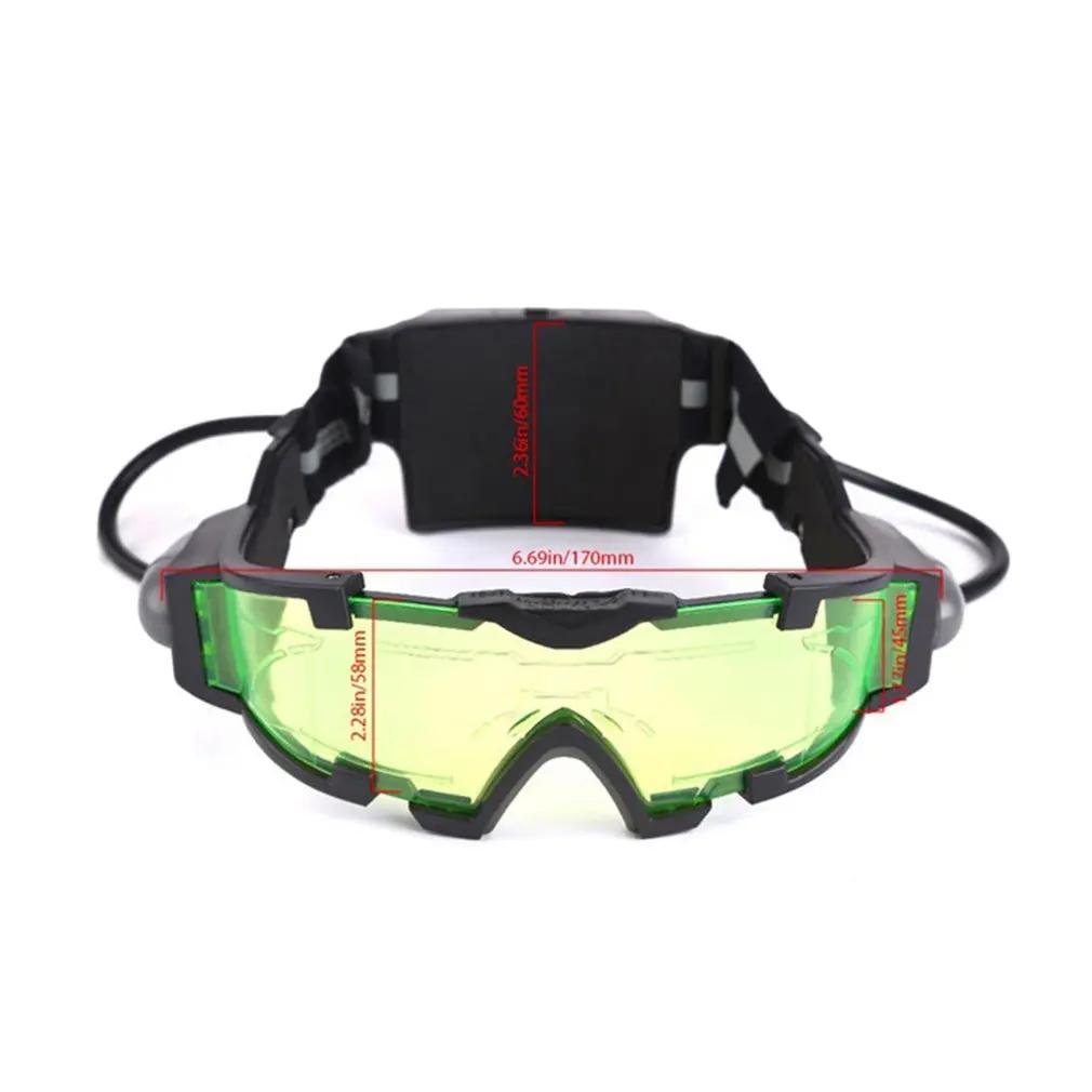 Nuovi Occhiali da Notte LED Regolabili Goggles Occhiali da Moto Motocicletta Caccia Corsa Occhiali con Luce a Flip-out Antivento