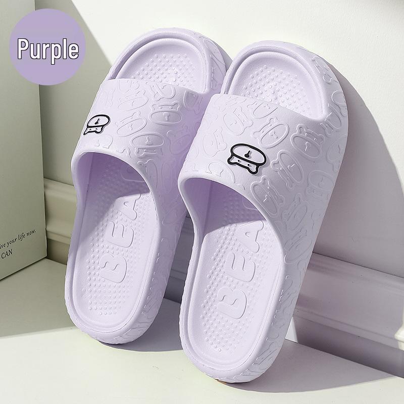 Non-Slip Cartoon Bear Slippers for Kids - Odorless, Quiet, and Cool Summer Footwear for Boys & Girls
