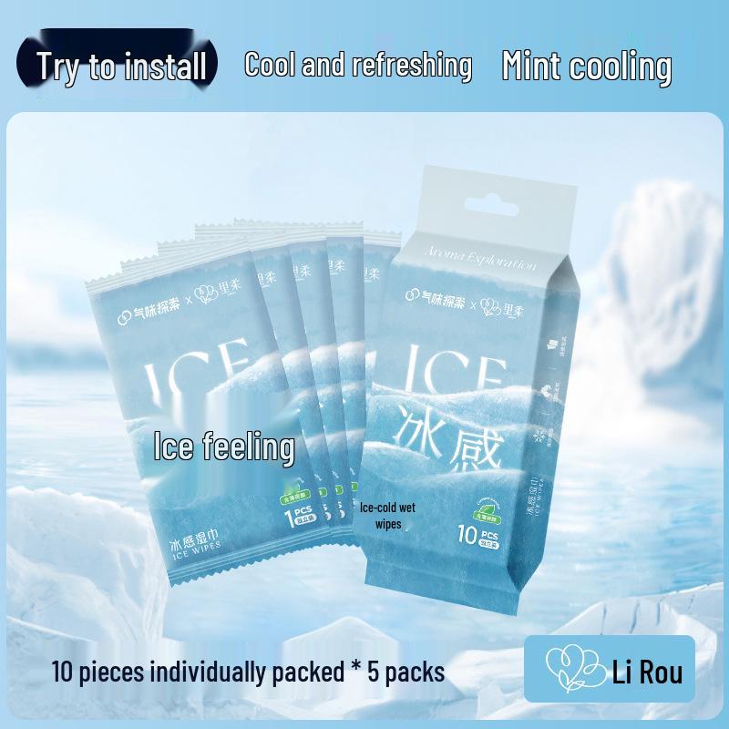 Portable Ice Cooling Wipes: Individually Wrapped, Single Sheet Refreshment
