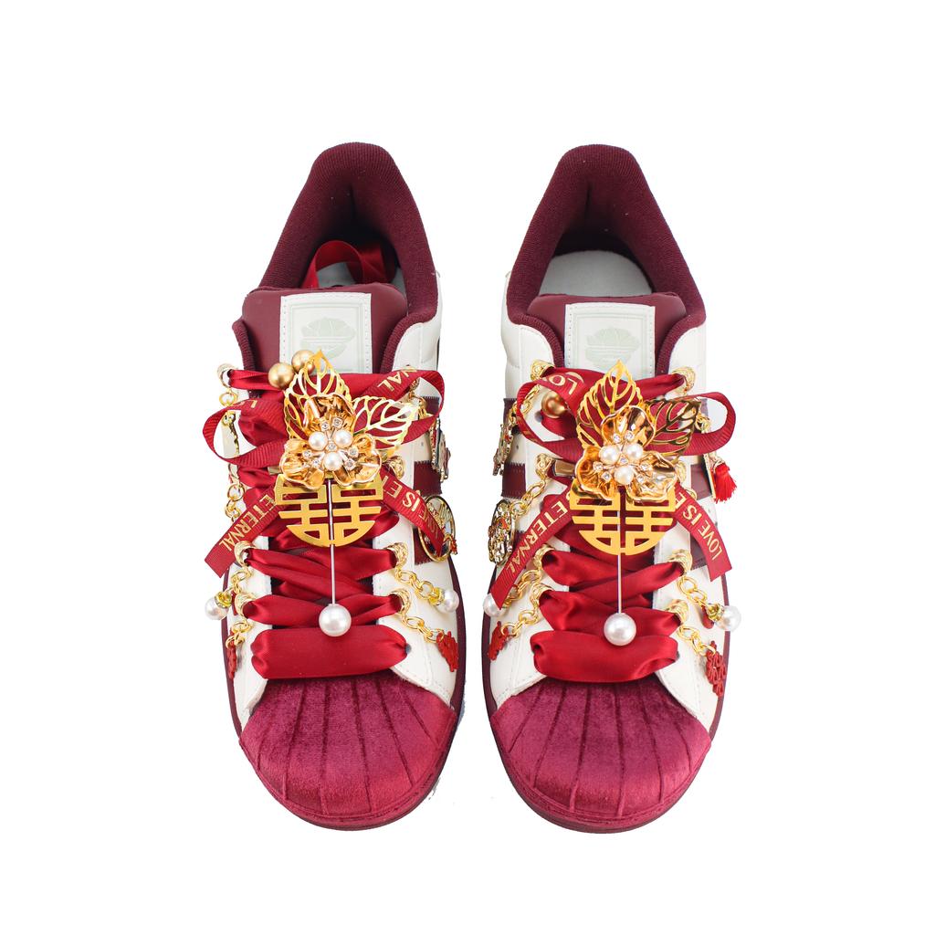 adidas Originals Superstar 2 Abrasion Resistant Low Top Skateboard Shoes Unisex Red White KJ6981(team1723-AO)