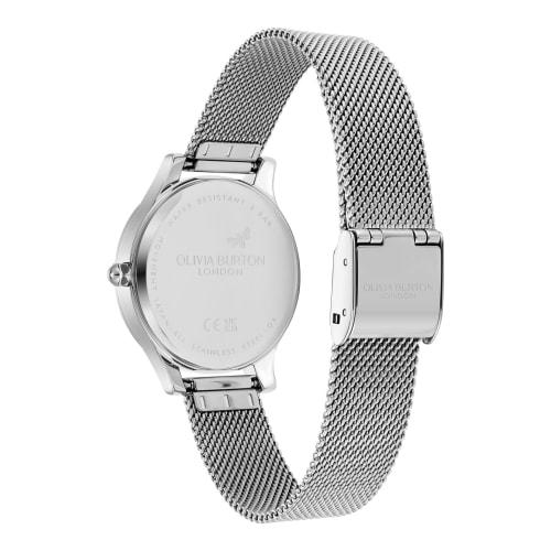 Authorized Retailer: OLIVIA BURTON Women's Classic Wanderlust White & Silver Mesh Watch, 30mm, 24000212