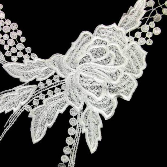 Floral Embroidered Neckline Neck Collar Neckwear Trim Clothes Sewing Applique