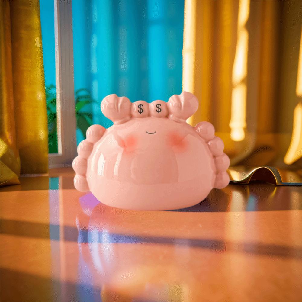 Cerâmica Desenho Animado Caranguejo Mealheiro Grande Capacidade Caixa de Poupança Estatuetas de Animais Mealheiros Ornamento