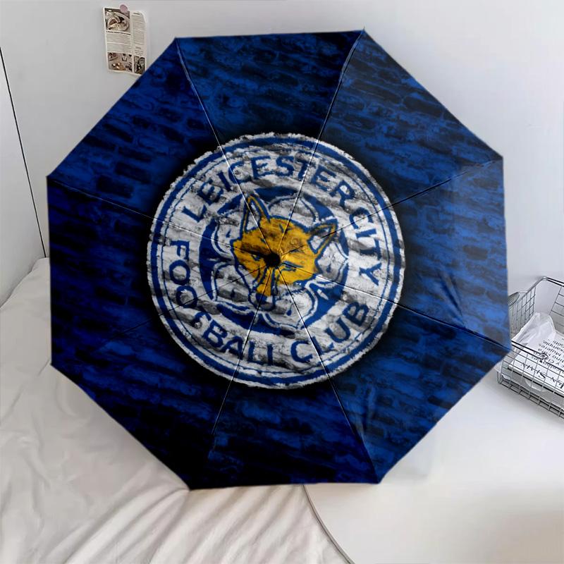 Leicester City FC Pattern, Automatic Folding Umbrella, Portable and Foldable Design, 8 Ribs, a Christmas or Birthday Gift.