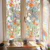Rainbow Window Privacy Film Waterproof Static Cling Non-Adhesive Flower Pattern Sticker for Home Glass Windows Bedroom Living Room Decor