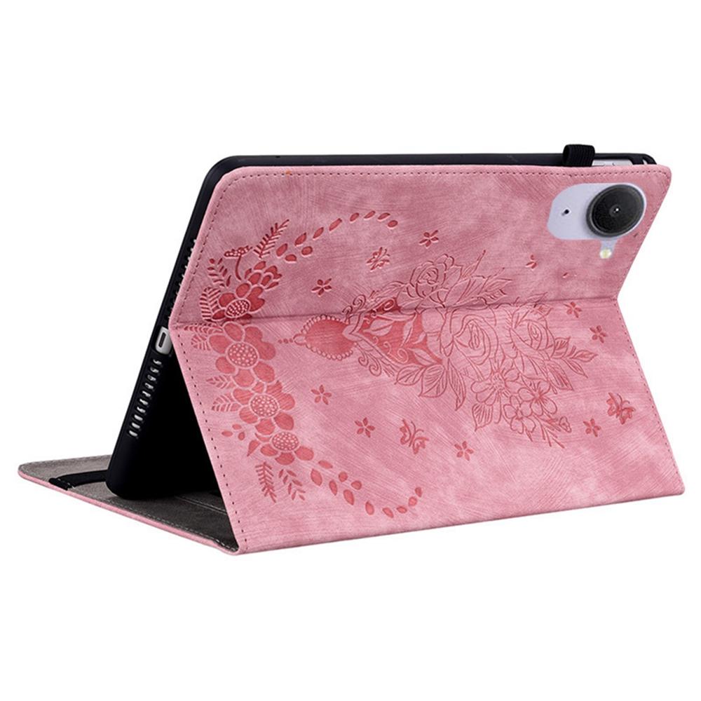 For Xiaomi Redmi K Pad Case Card Holder Anti-Scratch Leather Cover Rose Flower Imprint