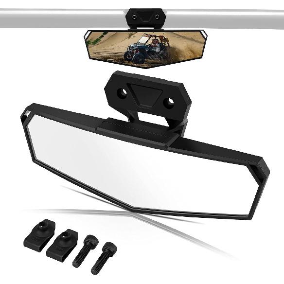 

UTV Rear View Mirror, RZR Center Rearview Mirror 1.5 -2 Roll Bar Mount Compatible with Polaris RZR General, Pioneer, Talon, Can Am Commander Original Mount
