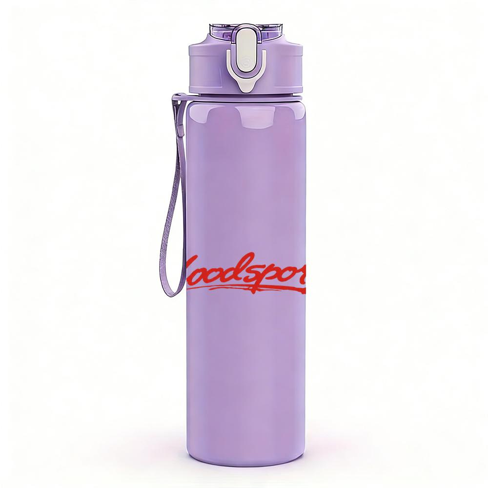1PC Black Script Minimalist Brand Text Print 750ml Portable Sports Water Bottle Leakproof Gym Outdoor Travel Drink Cup